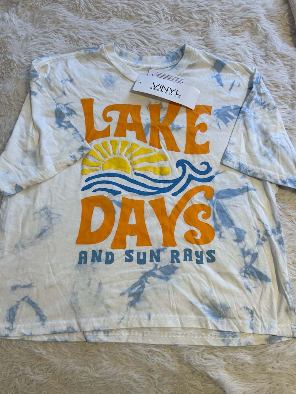 Vinyl Icons Lake Days And Sun Rays Graphic T-Shirt Size M Tie Dye